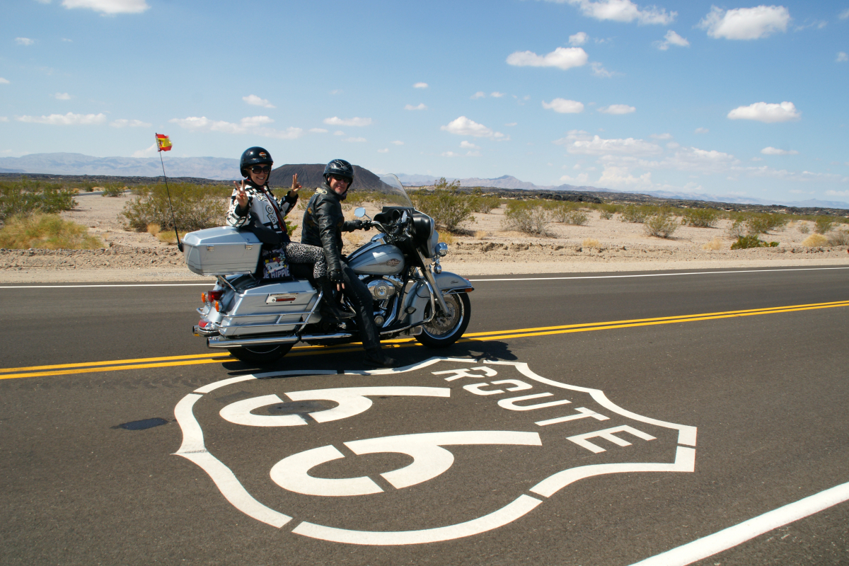 Motorradreise USA Route 66 Harley, mit Reiseführer in
